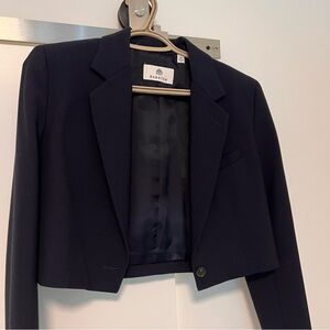 Babaton Navy Cropped Blazer Jacket